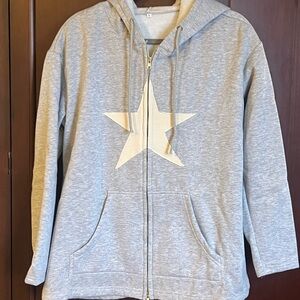 SHEIN Gray Hoodie with White Star